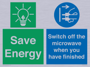 Save energy. Switch off the microwave when you have finished